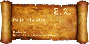 Rajz Klaudia névjegykártya