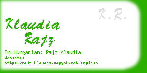 klaudia rajz business card